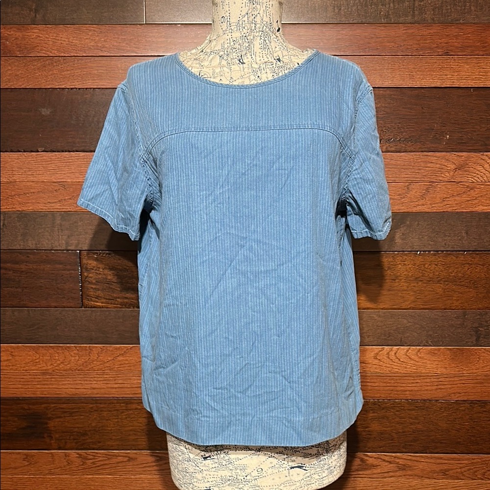 Talbots Light Blue Short Sleeve Blouse
